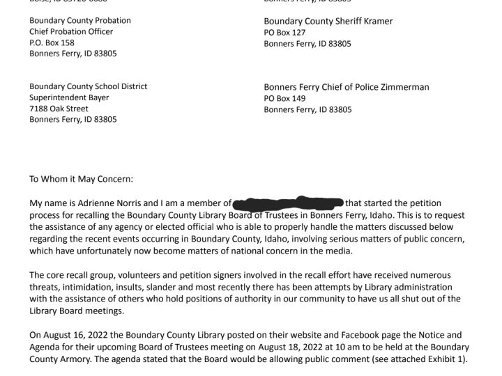 Letter requesting an outside agency to investigate…